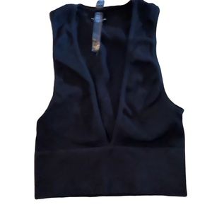 Urban Outfitters Black Ribbed Bra Top Crop Top